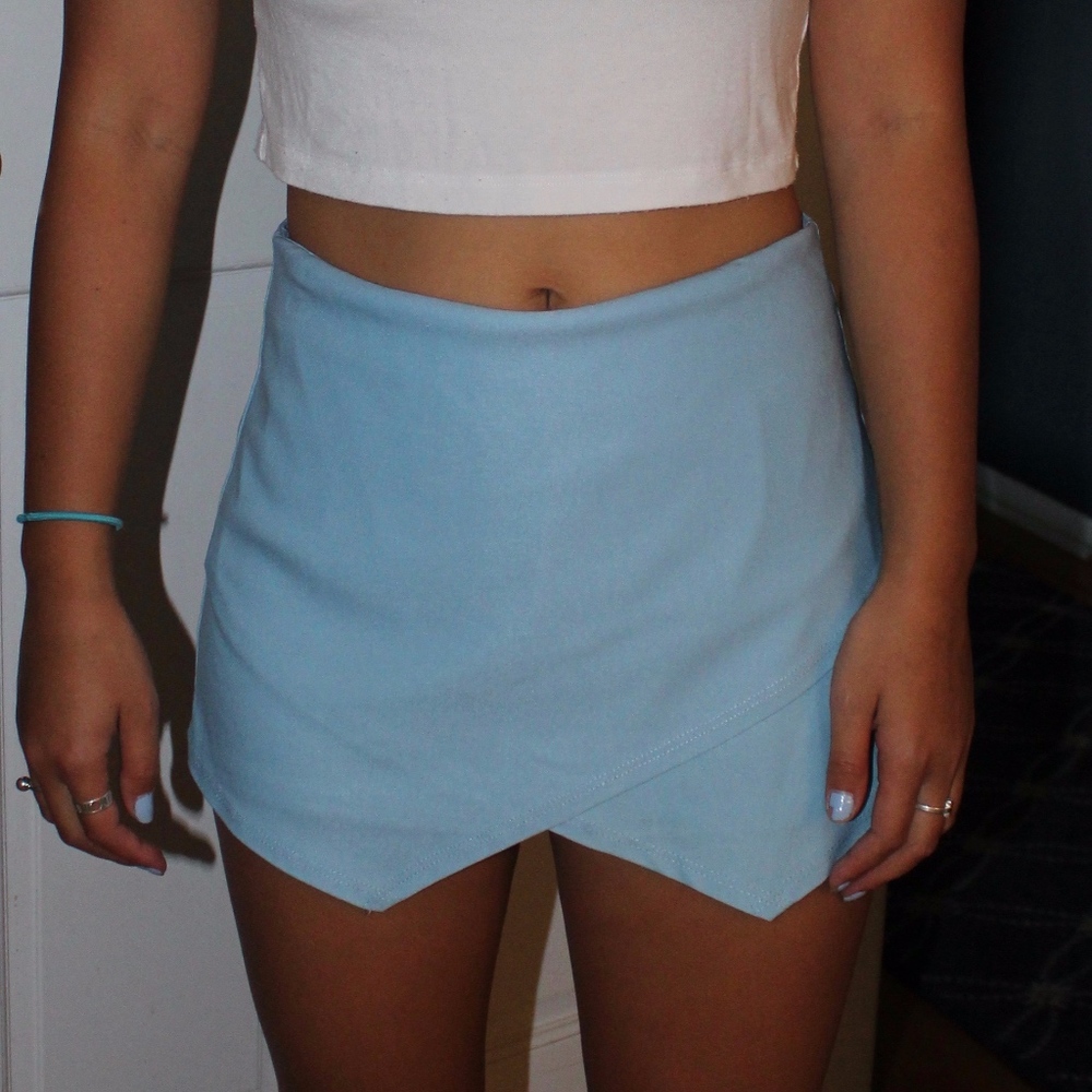 light blue skort